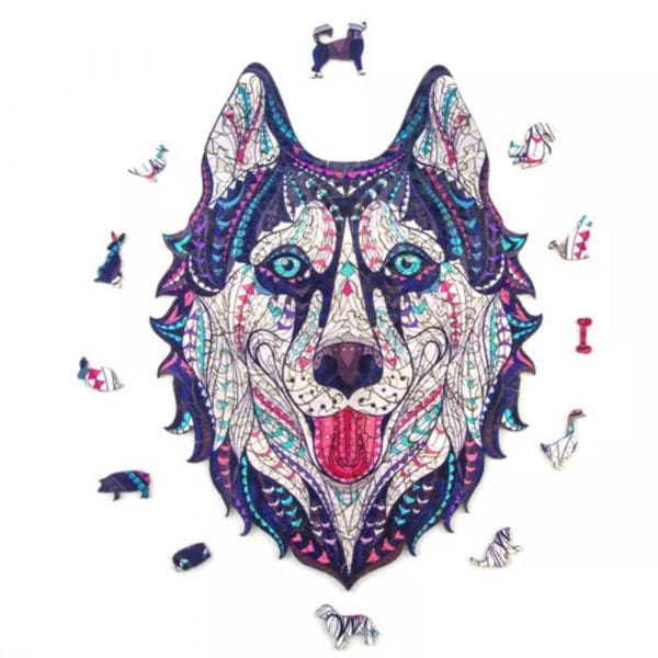 husky-kutya-fa-puzzle-alion-puzzle-kirako-jatek-ajandek